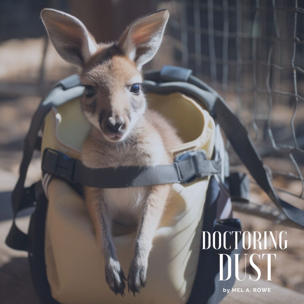 A baby agile wallaby (known- as a joey being cared for in Doctoring Dust