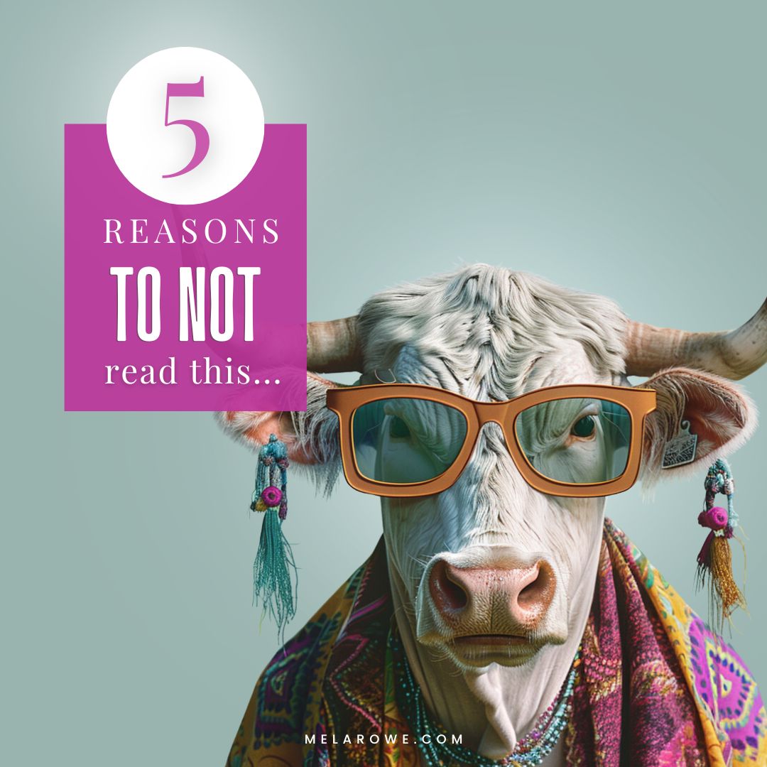 5 Reasons to not read this... (No cows were harmed in this blog post, but snort-laughing may occur)