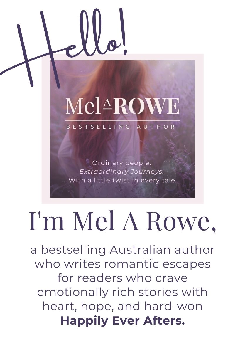Hello. I'm Mel A ROWE, bestselling who author who creates escapes for readers who crave emotionally rich stories with heart, hope, and and hard-won Happily-Ever-Afters, tap to read my list of growing bestseller to satisfy you need to escape to HEA.